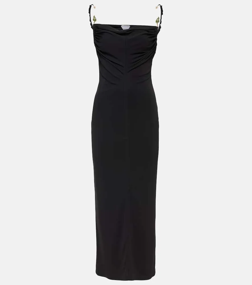 Bottega Veneta Embellished ruched cr√É¬™pe maxi dress