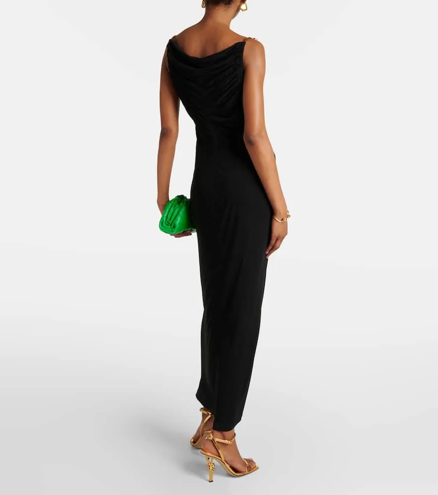 Bottega Veneta Embellished ruched cr√É¬™pe maxi dress