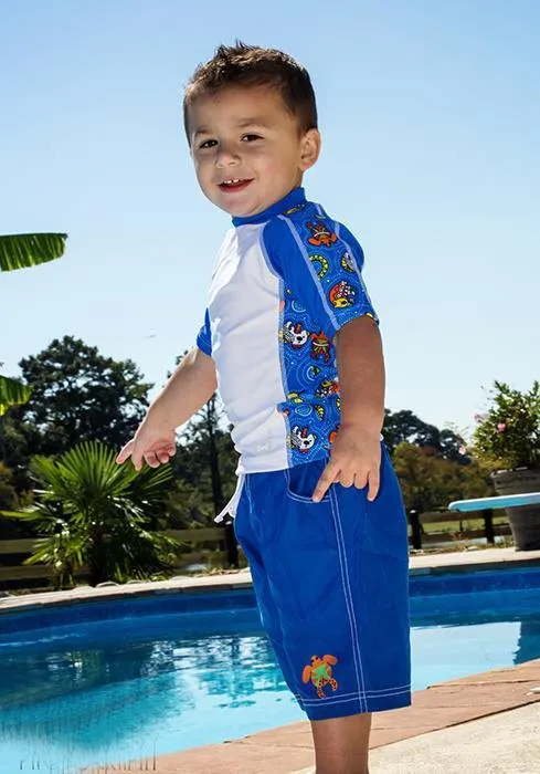 Boys 2 Short Sleeve Rashguard Set