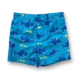 Boys Little Me Size 18 Months Blue Shark Print Swim Trunks