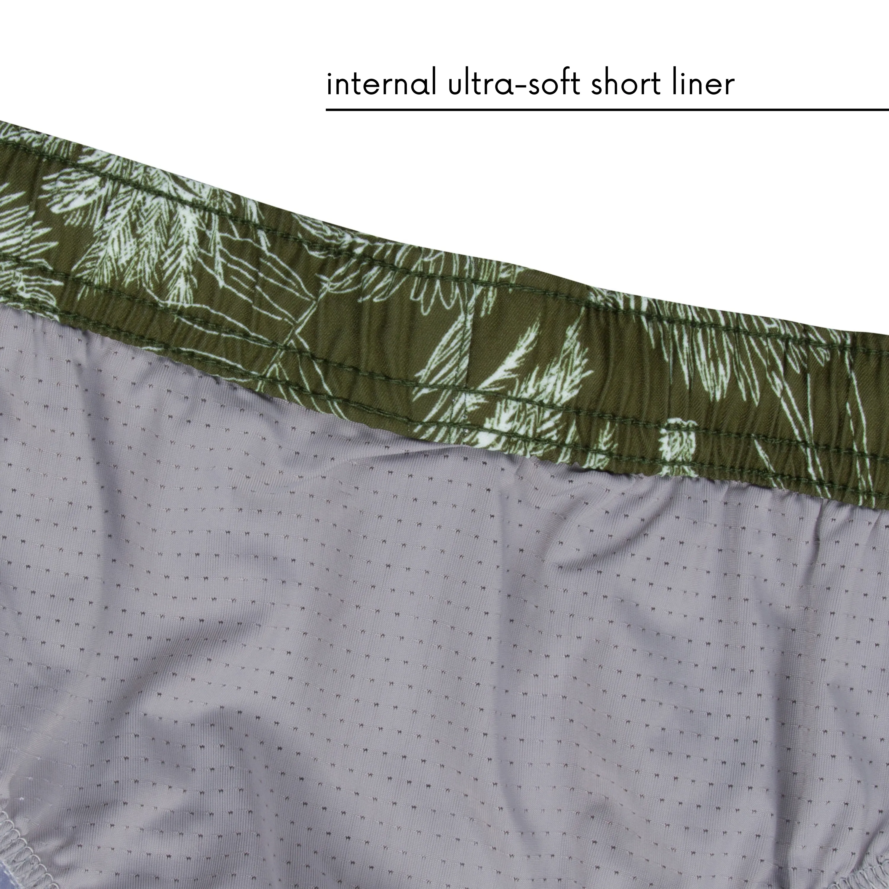 Boys Long Sleeve Zipper Rash Guard and Swim Trunk Set | "Hawaiian Rainforest"