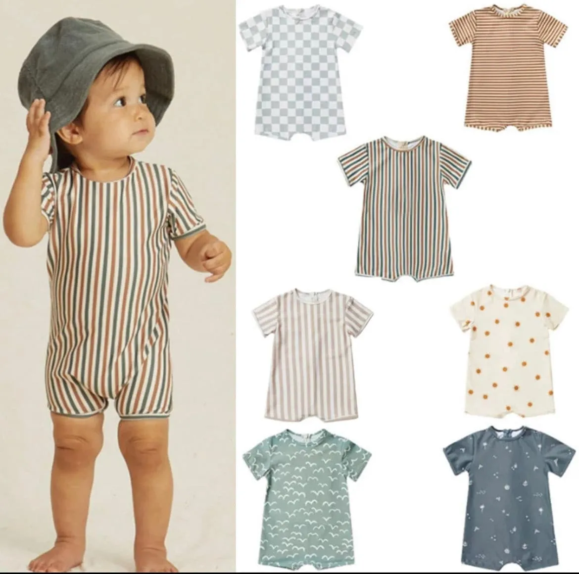 Boys Swimwear / Unisex Swimwear- Stripes Neutral Print