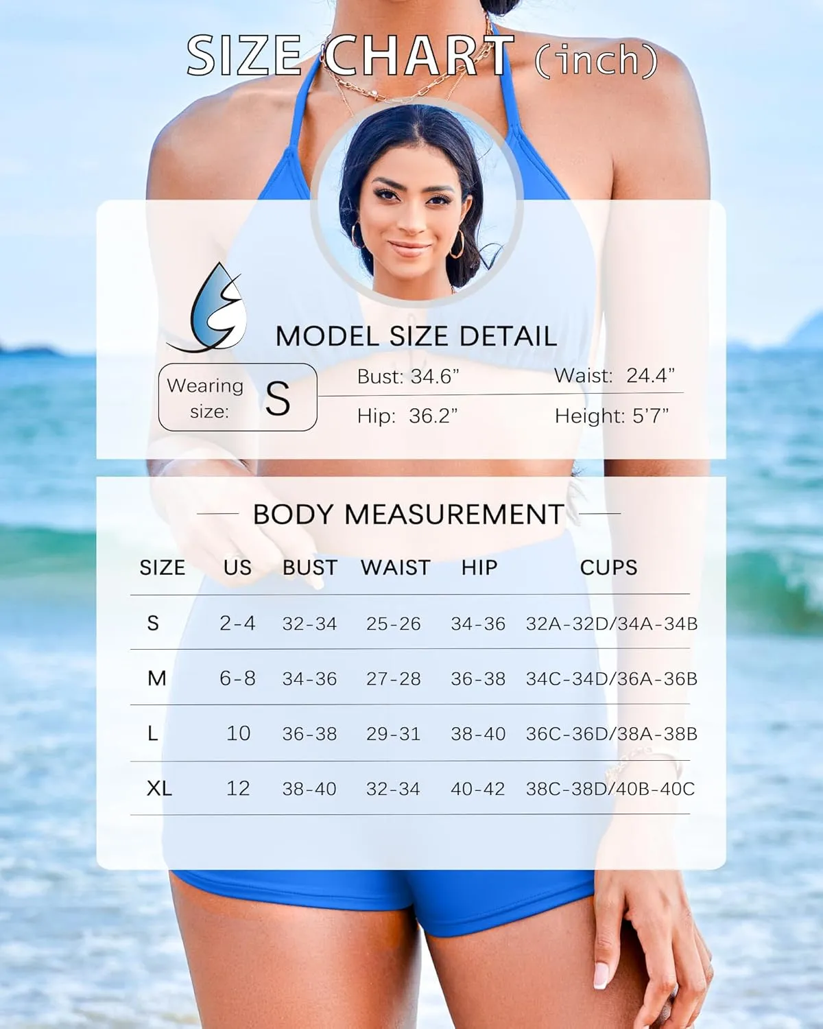 Boyshorts Swimsuits for Women-High Waisted Bikini Set 2 Piece Tummy Control Bathing Suit Triangle Top Shorts Bottom