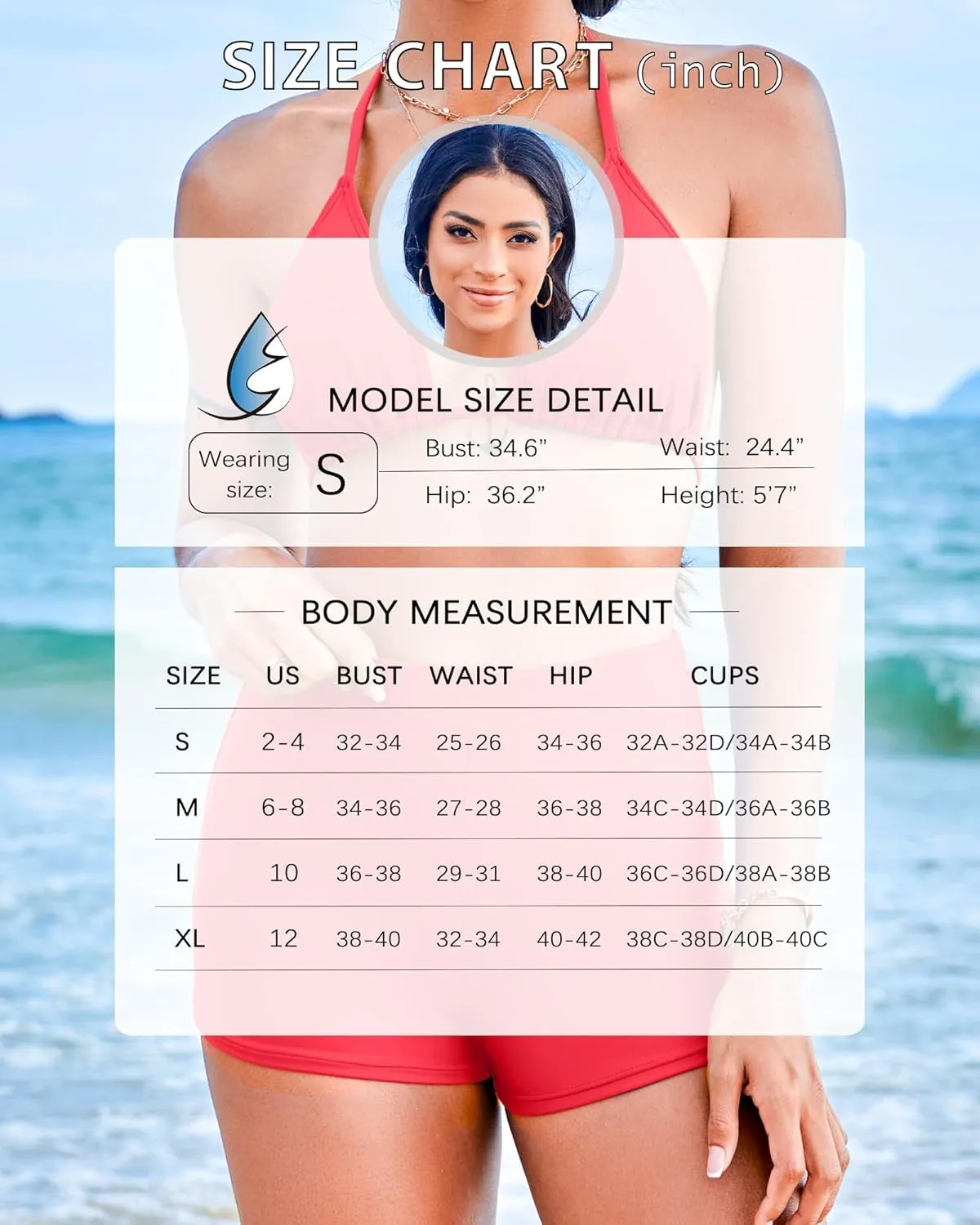 Boyshorts Swimsuits for Women-High Waisted Bikini Set 2 Piece Tummy Control Bathing Suit Triangle Top Shorts Bottom