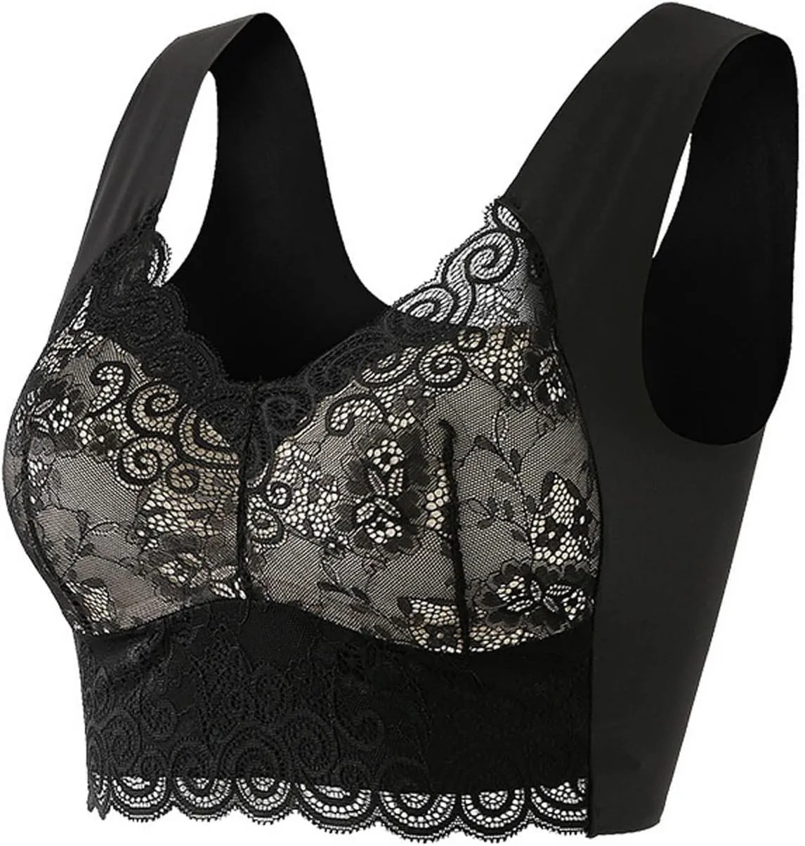 Bralette for Women Sexy Lace Deep V Neck Wireless Underwear Gathering Lifting Anti Sagging Auxiliary Breasts Daily Bra