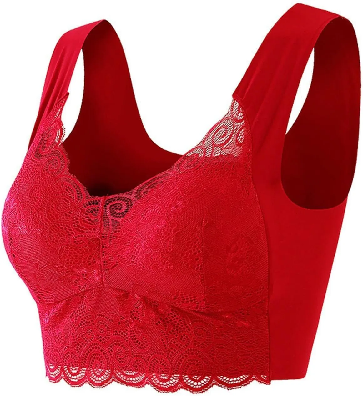 Bralette for Women Sexy Lace Deep V Neck Wireless Underwear Gathering Lifting Anti Sagging Auxiliary Breasts Daily Bra