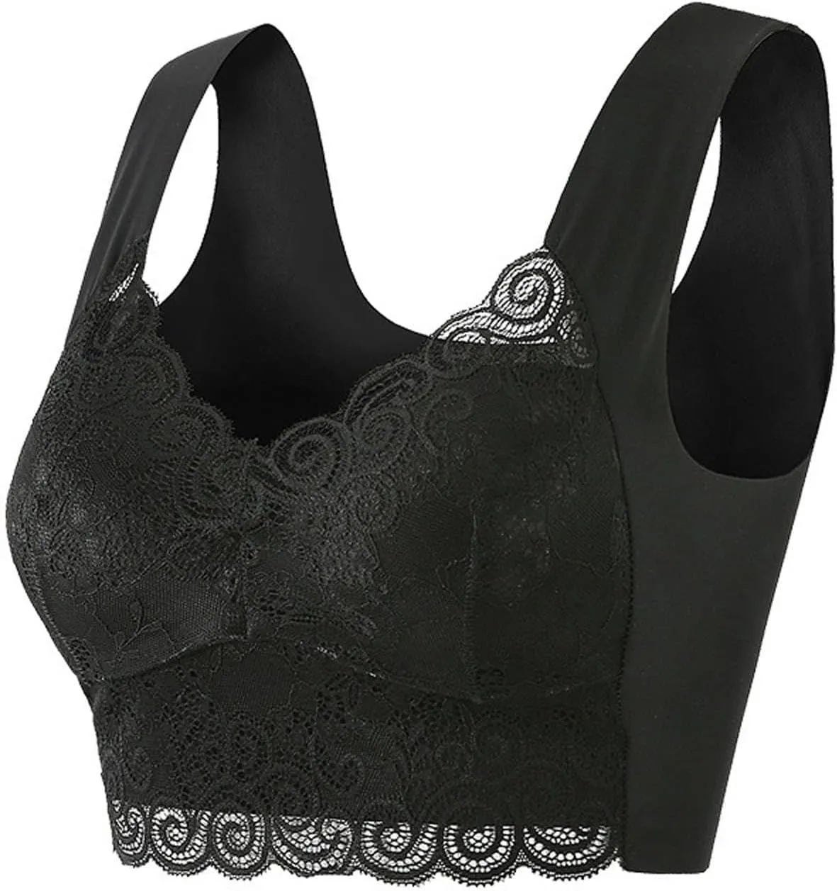 Bralette for Women Sexy Lace Deep V Neck Wireless Underwear Gathering Lifting Anti Sagging Auxiliary Breasts Daily Bra