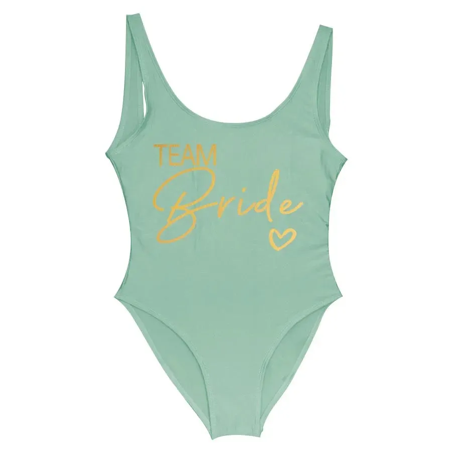 Bride Squad Women's Team Bride Print Swimwear