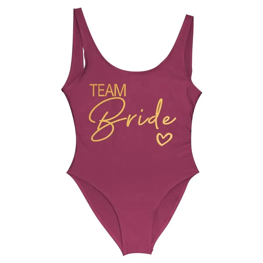Bride Squad Women's Team Bride Print Swimwear