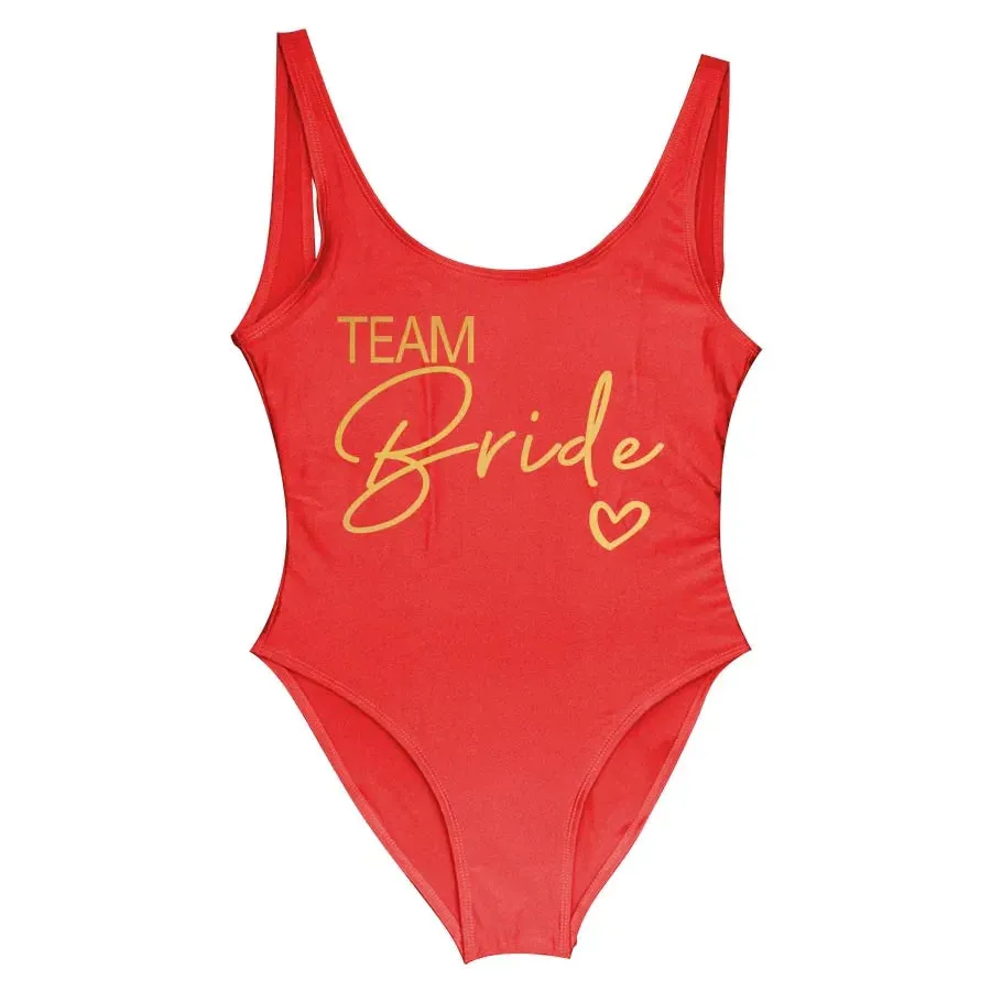 Bride Squad Women's Team Bride Print Swimwear