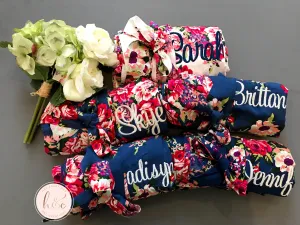 Bridesmaid Robes Cotton, Bridal Floral Cotton Kimono, Bridesmaid Robes Cotton, Floral Bridesmaid Robes