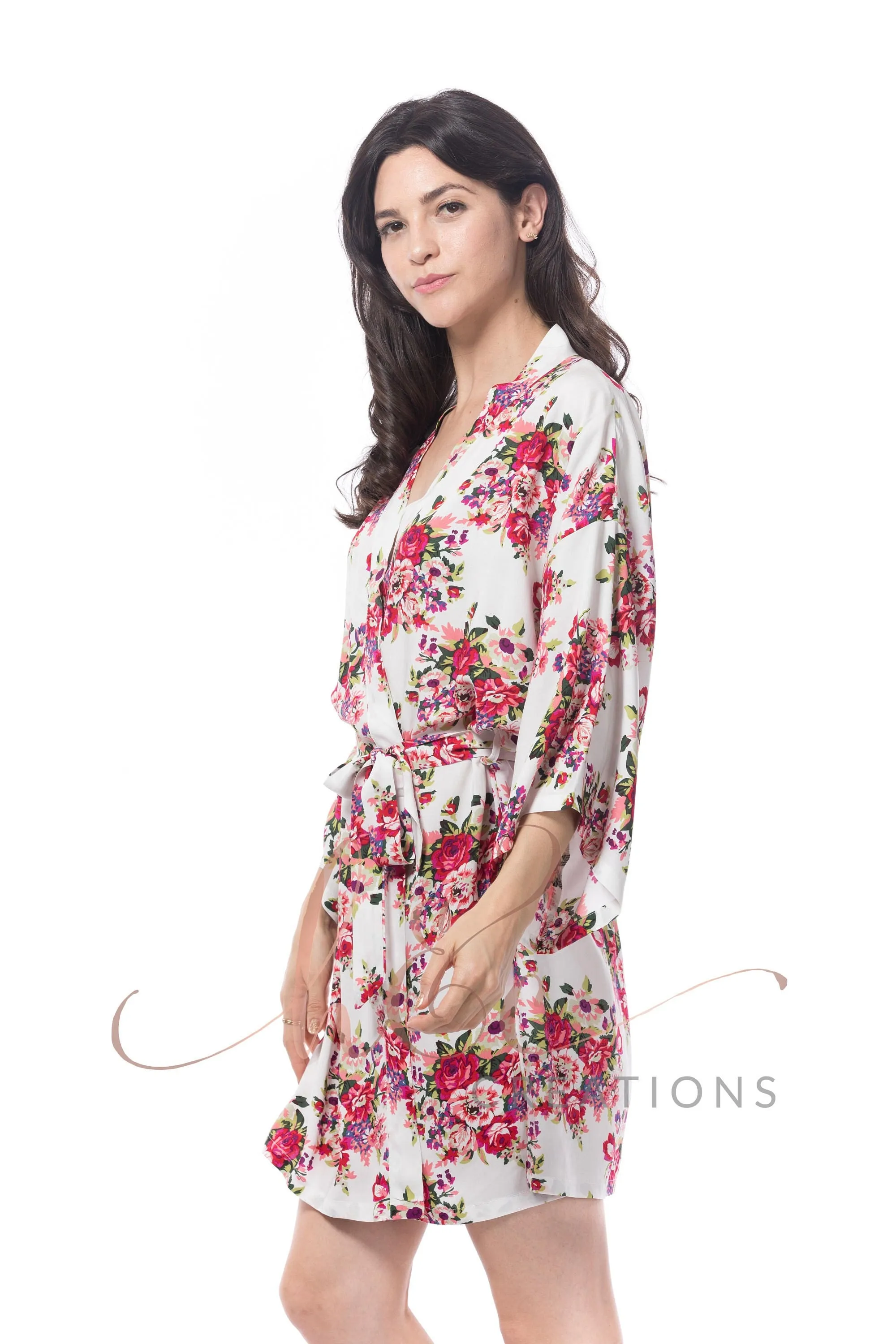 Bridesmaid Robes Cotton, Bridal Floral Cotton Kimono, Bridesmaid Robes Cotton, Floral Bridesmaid Robes