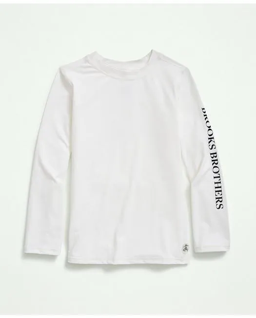 Brooks Brothers Boys Long Sleeve Rashguard White