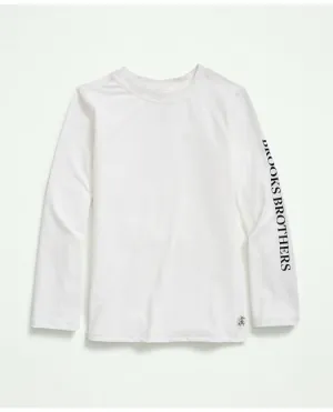 Brooks Brothers Boys Long Sleeve Rashguard White
