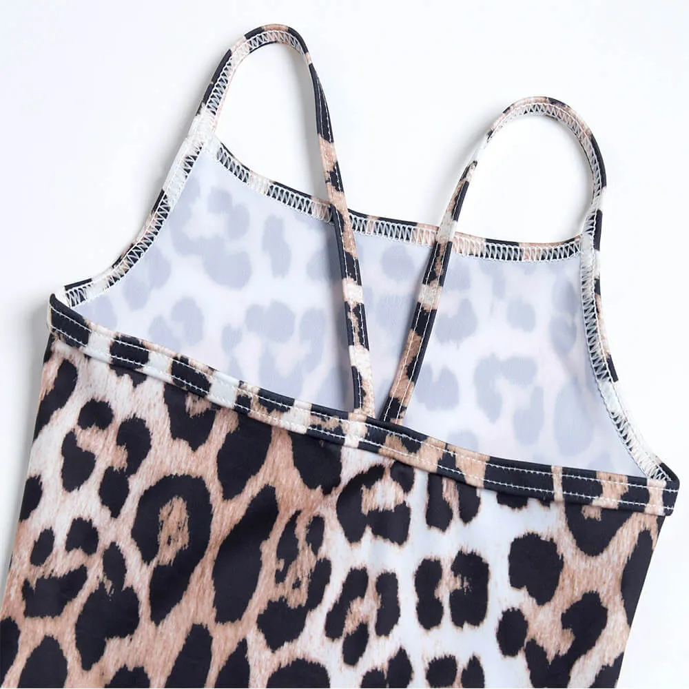 Brown Leopard Swimsuits TENVDA