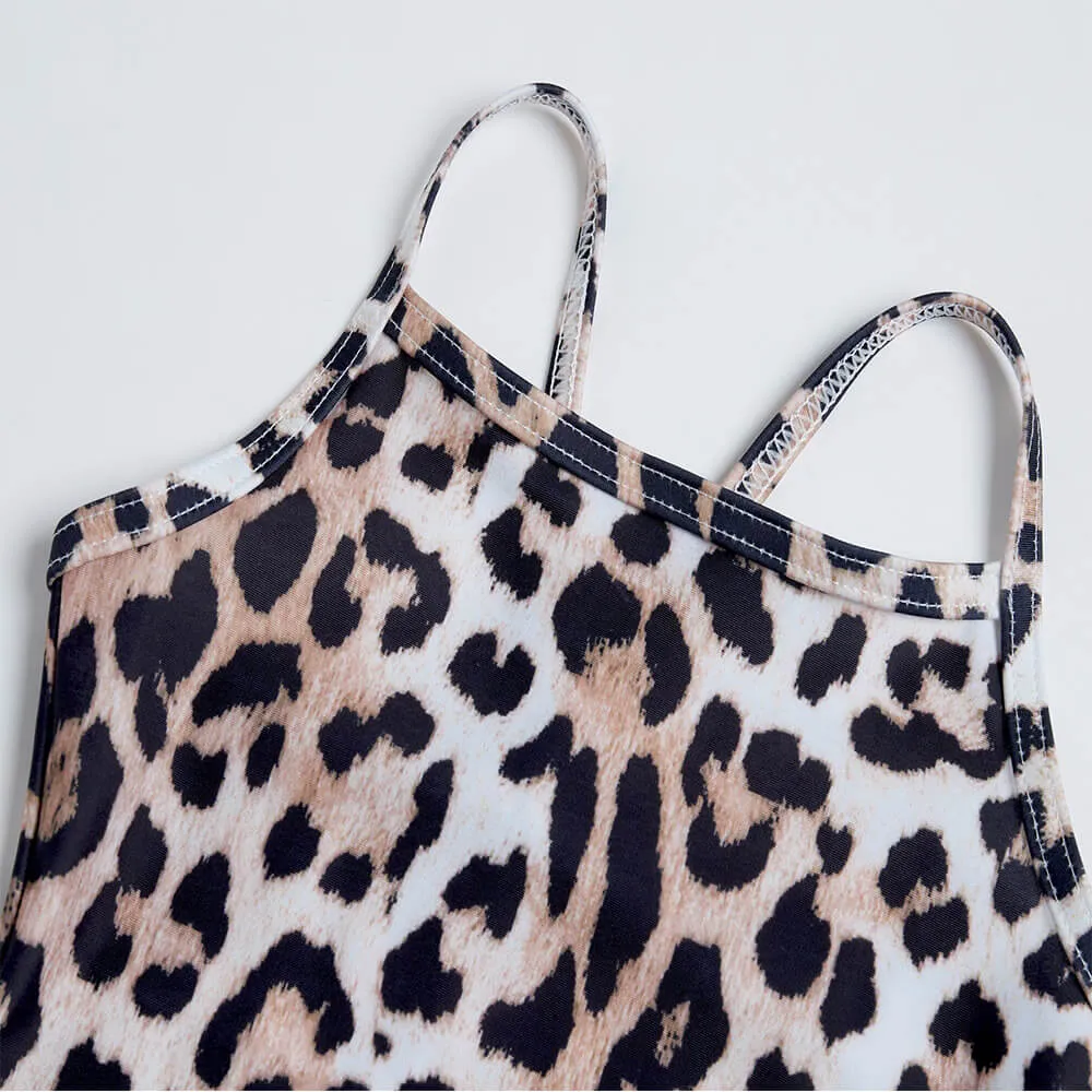 Brown Leopard Swimsuits TENVDA