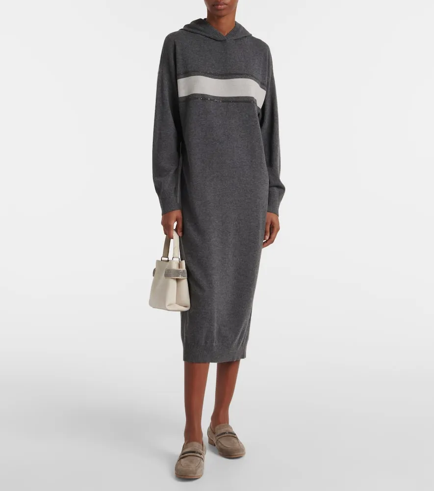 Brunello Cucinelli Wool, cashmere, and silk midi dress