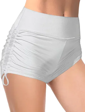 Buauty Women's Swim Shorts High Waisted Bathing Suit Bottoms Adjustable Side Tie Swimsuit Boy Short Pants Swimwear UPF50 