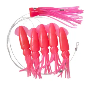 Buku Teaser   Daisy Chain 6" Squid with Pusher Lumo Pink