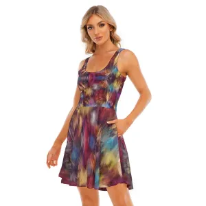 Burgundy Colours Tank Vest Dress with Pockets up to 5 XL (FWS)