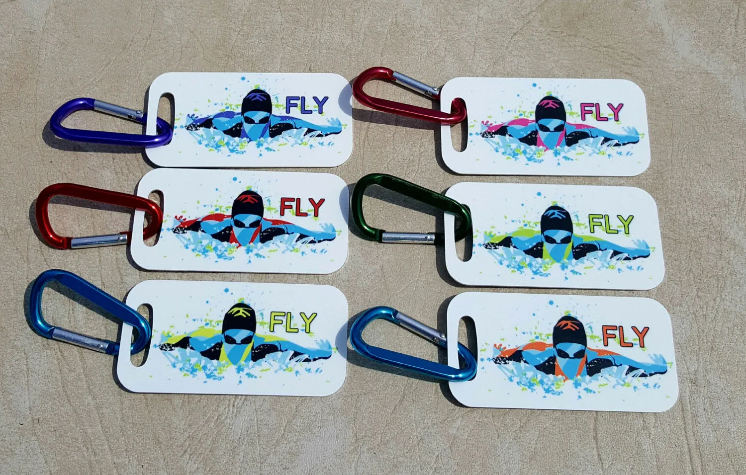 Butterfly Stroke Metal Bag Tag