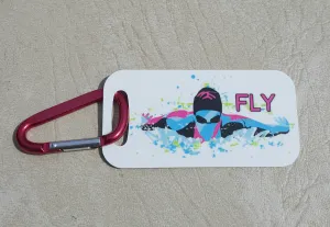 Butterfly Stroke Metal Bag Tag
