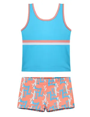 Cadocado Toddler Girl 2 Piece Swimsuits Set Girls Bathing Suits Littles Girls Swimwear Girls Swim Suit for Swimming,Blue,3-4Year