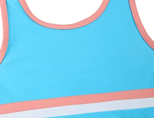 Cadocado Toddler Girl 2 Piece Swimsuits Set Girls Bathing Suits Littles Girls Swimwear Girls Swim Suit for Swimming,Blue,3-4Year