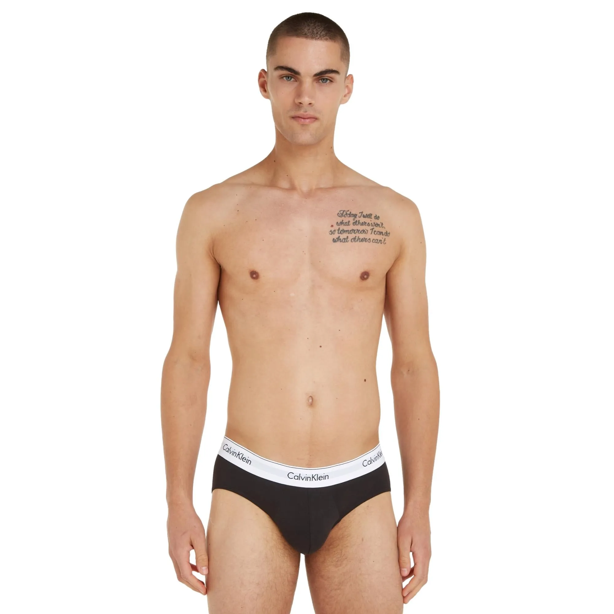 Calvin Klein Modern Cotton Stretch Hip Brief 3 Pack - Black / White / Grey