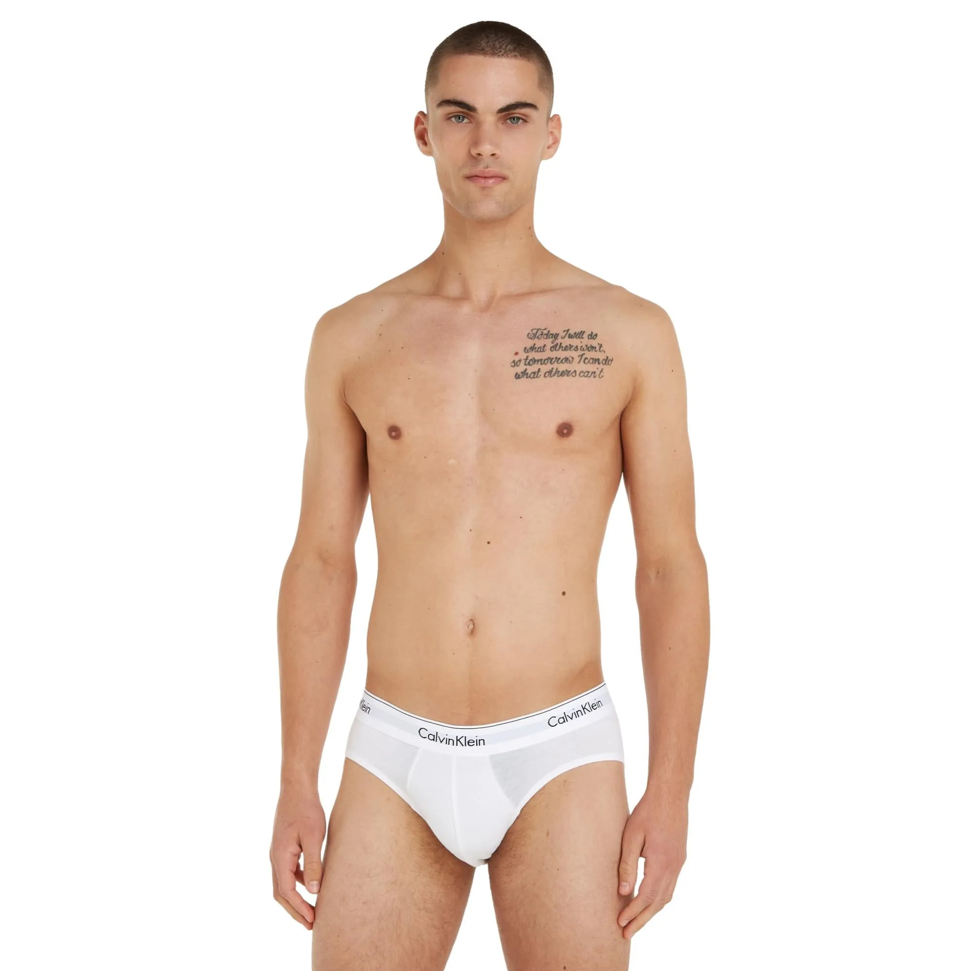 Calvin Klein Modern Cotton Stretch Hip Brief 3 Pack - Black / White / Grey