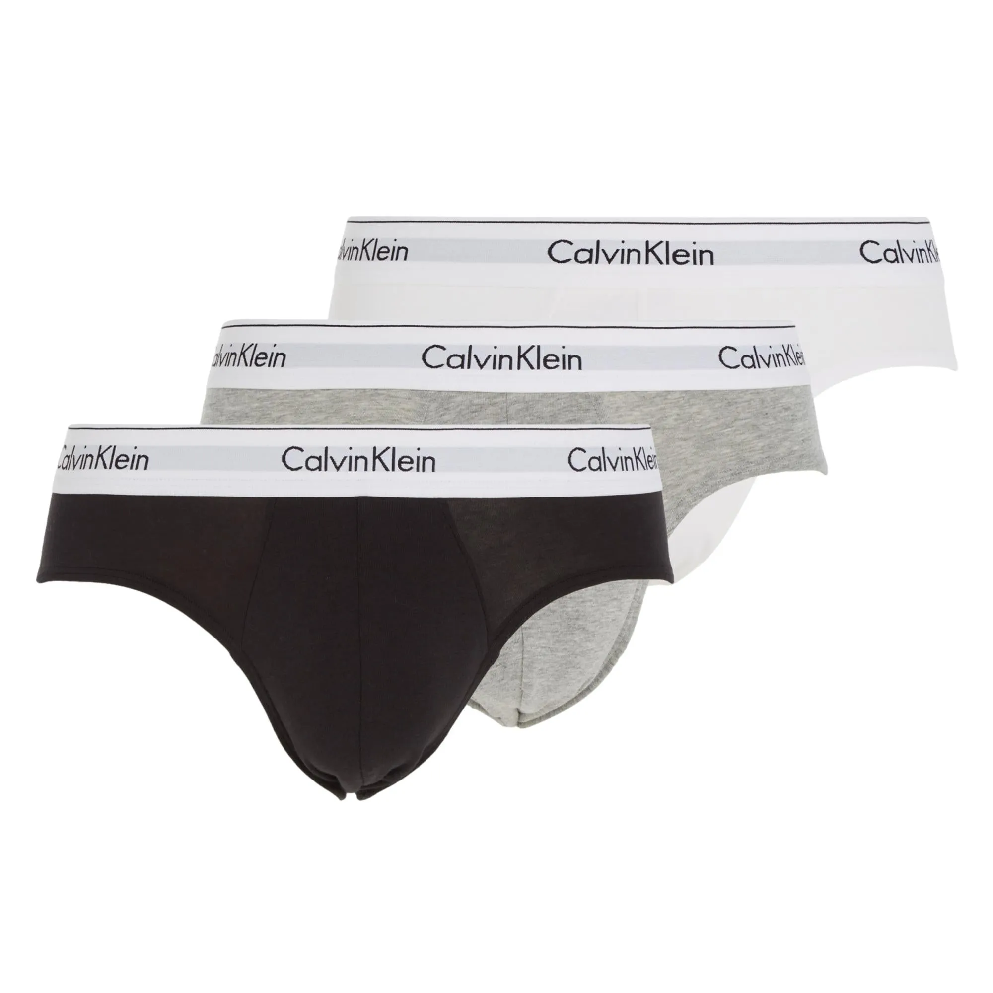 Calvin Klein Modern Cotton Stretch Hip Brief 3 Pack - Black / White / Grey