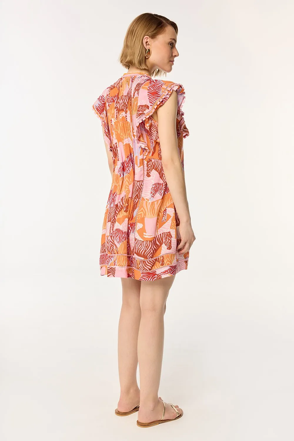 Camelia V Neck Mini Dress in Pink