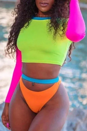 Casual Patchwork Bikinis