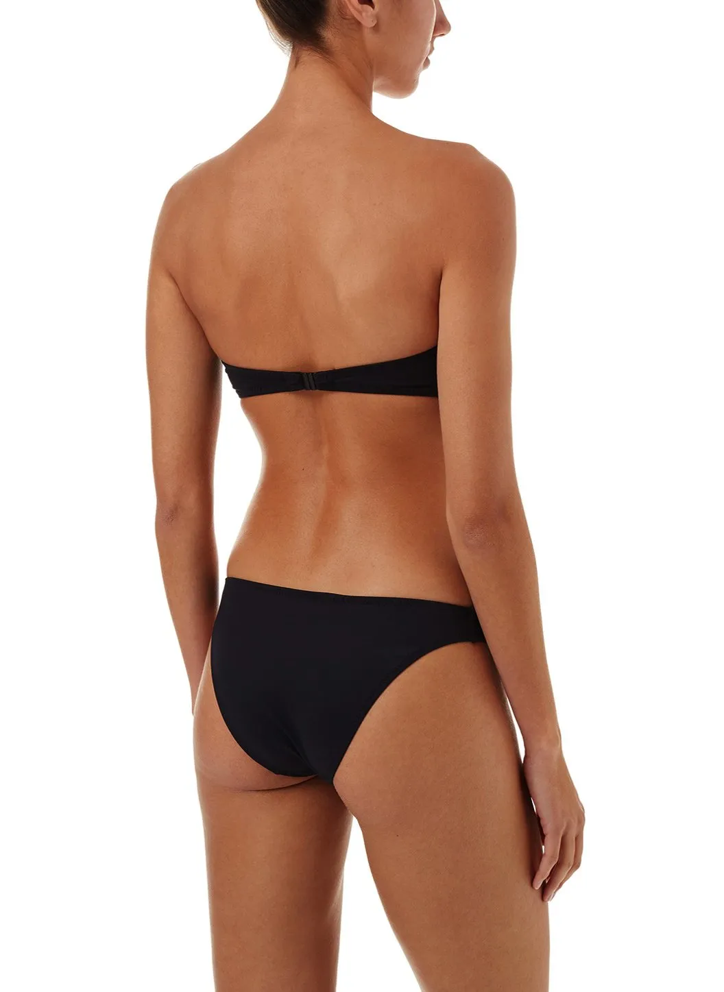 Cayman Black Bandeau Zip Front Bikini