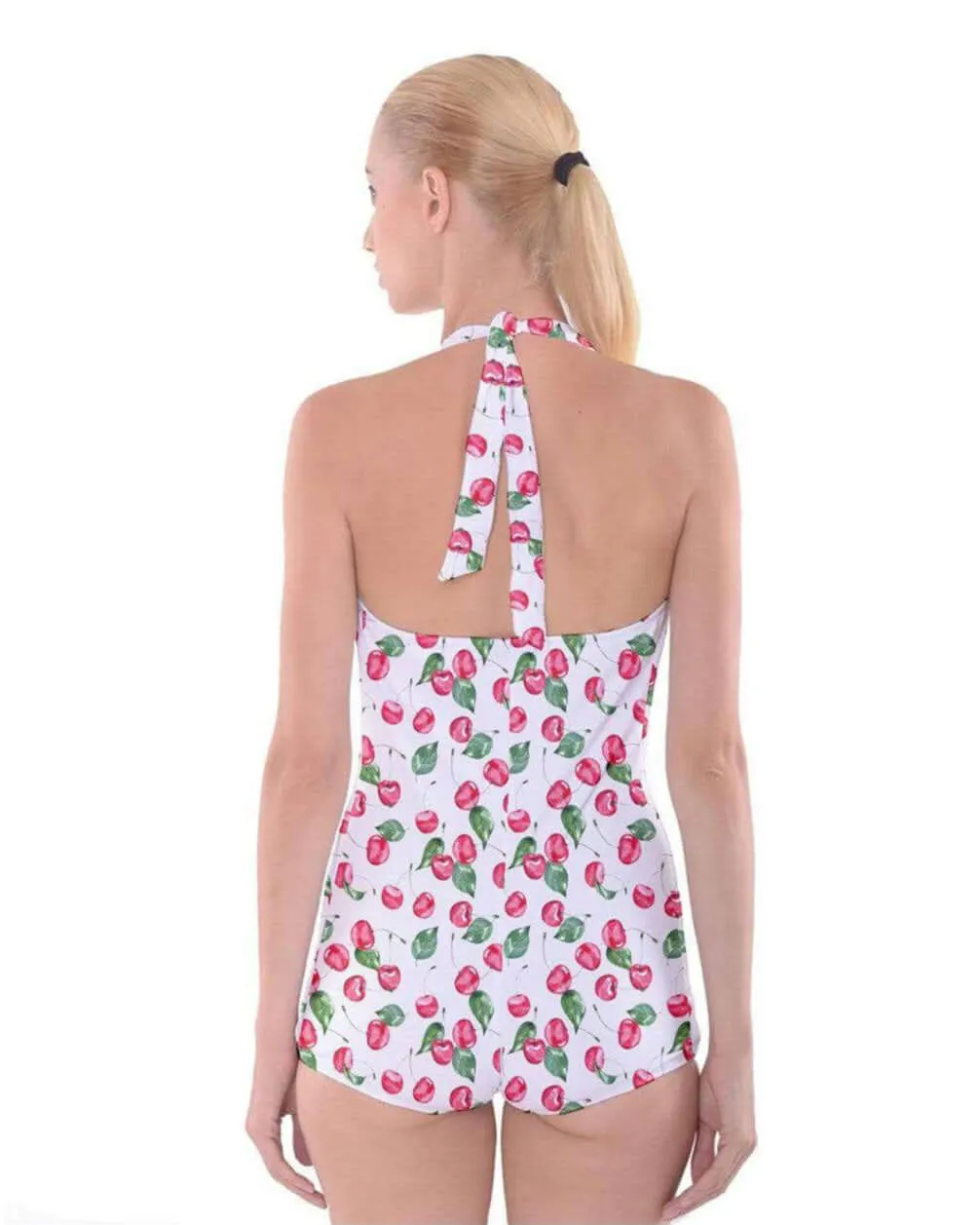 Cherry Pie Boyleg Halter Swimsuit