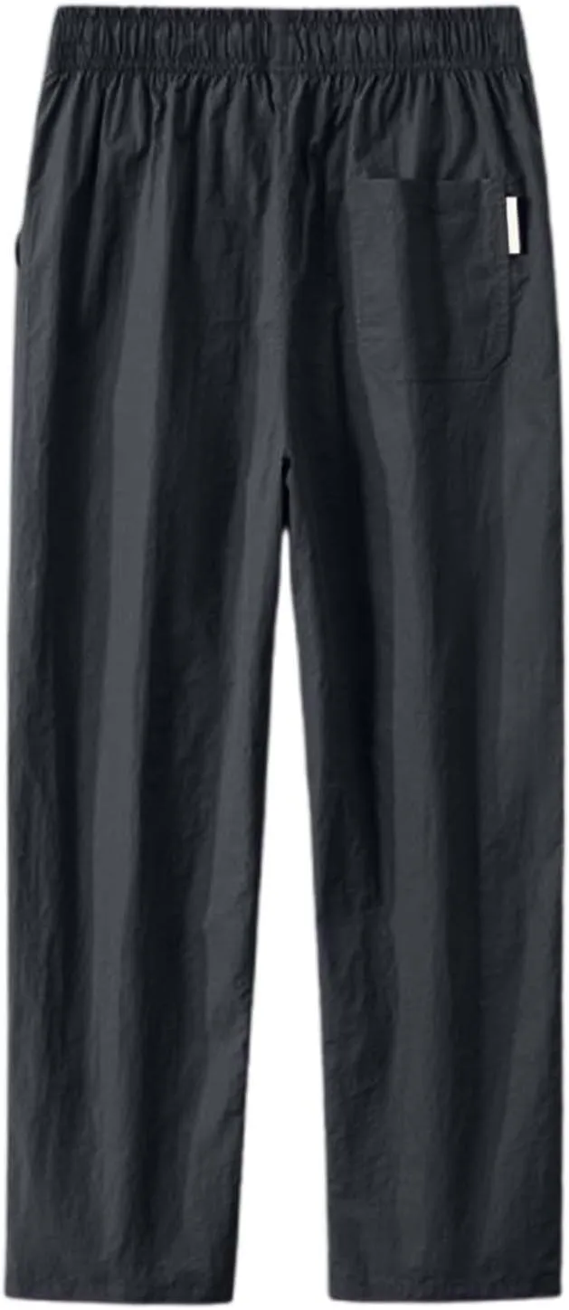Chinos Pants Men Working Tactical Pajama Business Skinny Stretch Elastic Waist Wide Leg Leather Sport Regular Fit
