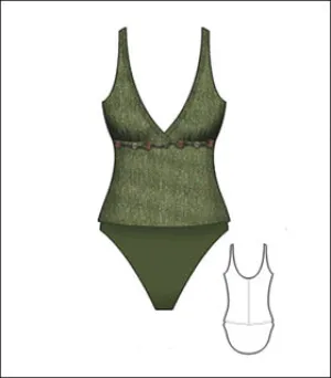 Christina Tree Hill 2pc Tankini V Neck
