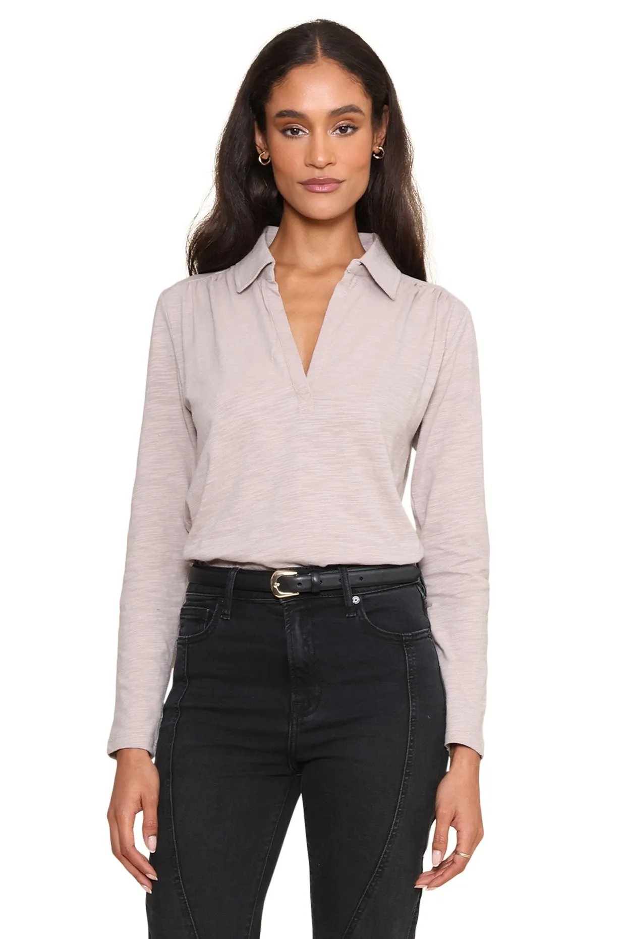 Cillian Long Sleeve Slub Knit Popover