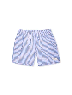 Classic Fit Seersucker Swim Shorts Lapis Blue
