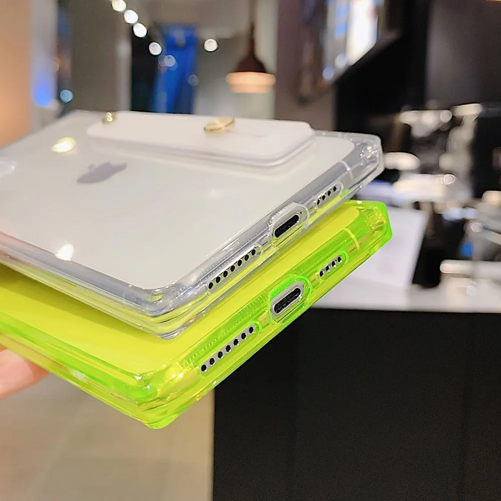 Clear Square Case   Wrist Strap