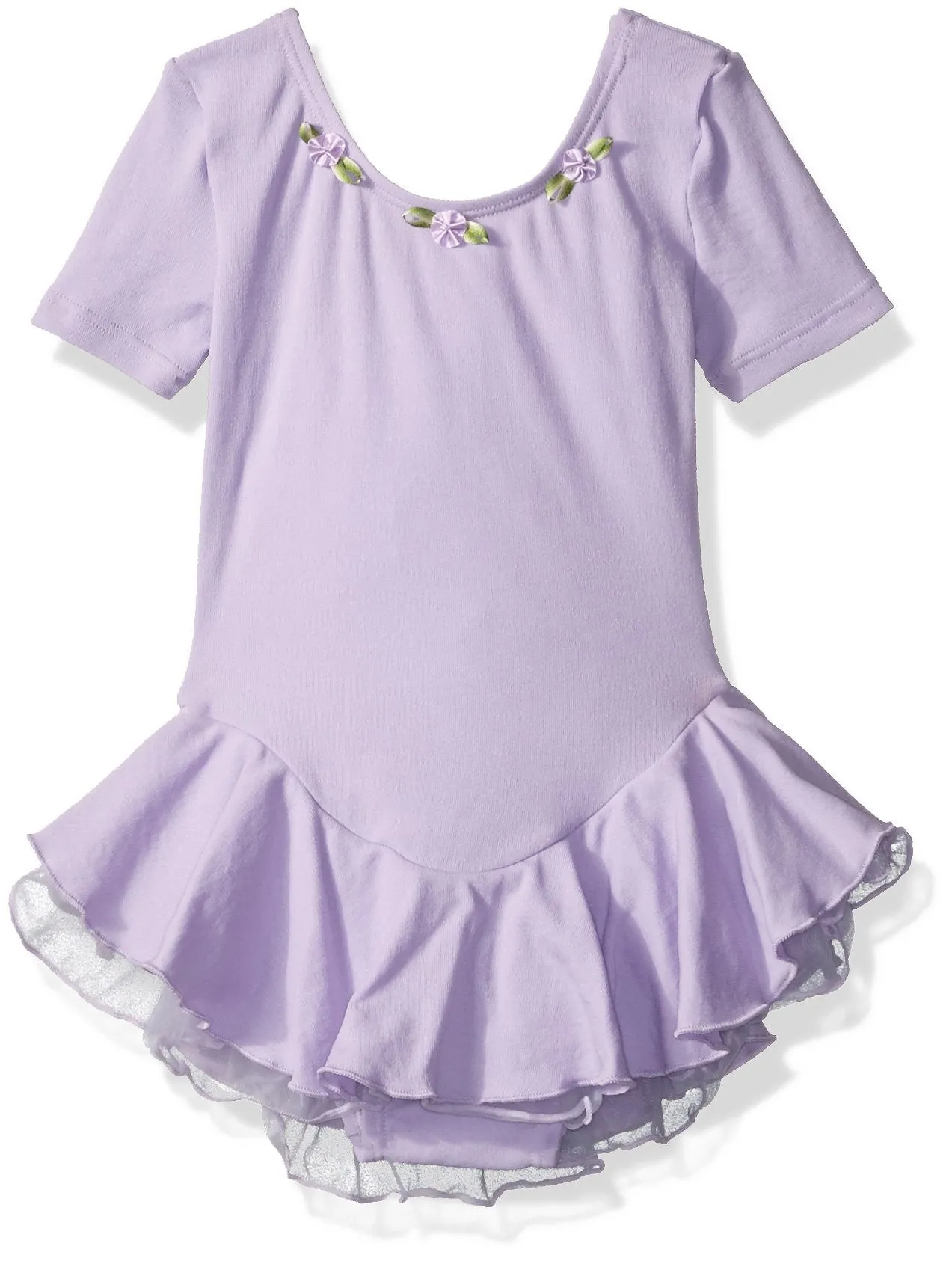 Clementine Little Girls' Charming Short Sleeve Skirted Leotard
