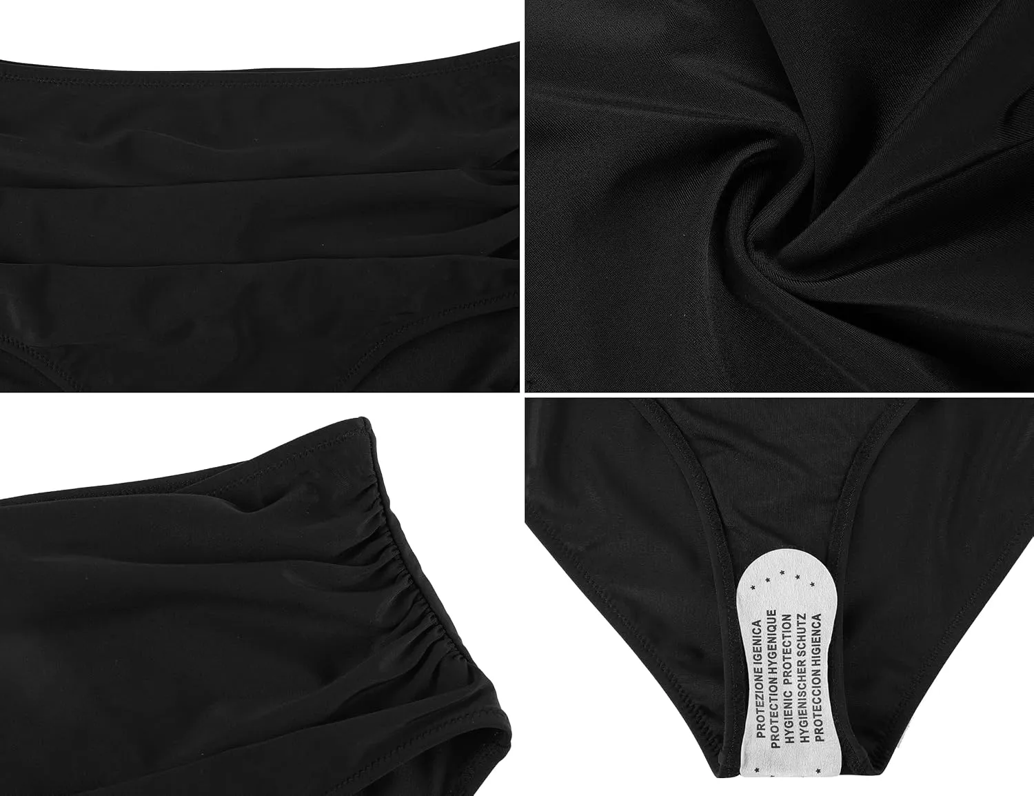 coastal rose High Waisted Bathing Suit Bottoms for Women Tummy Control Swim Shorts Full Coverage Swimsuit Bikini Bottoms