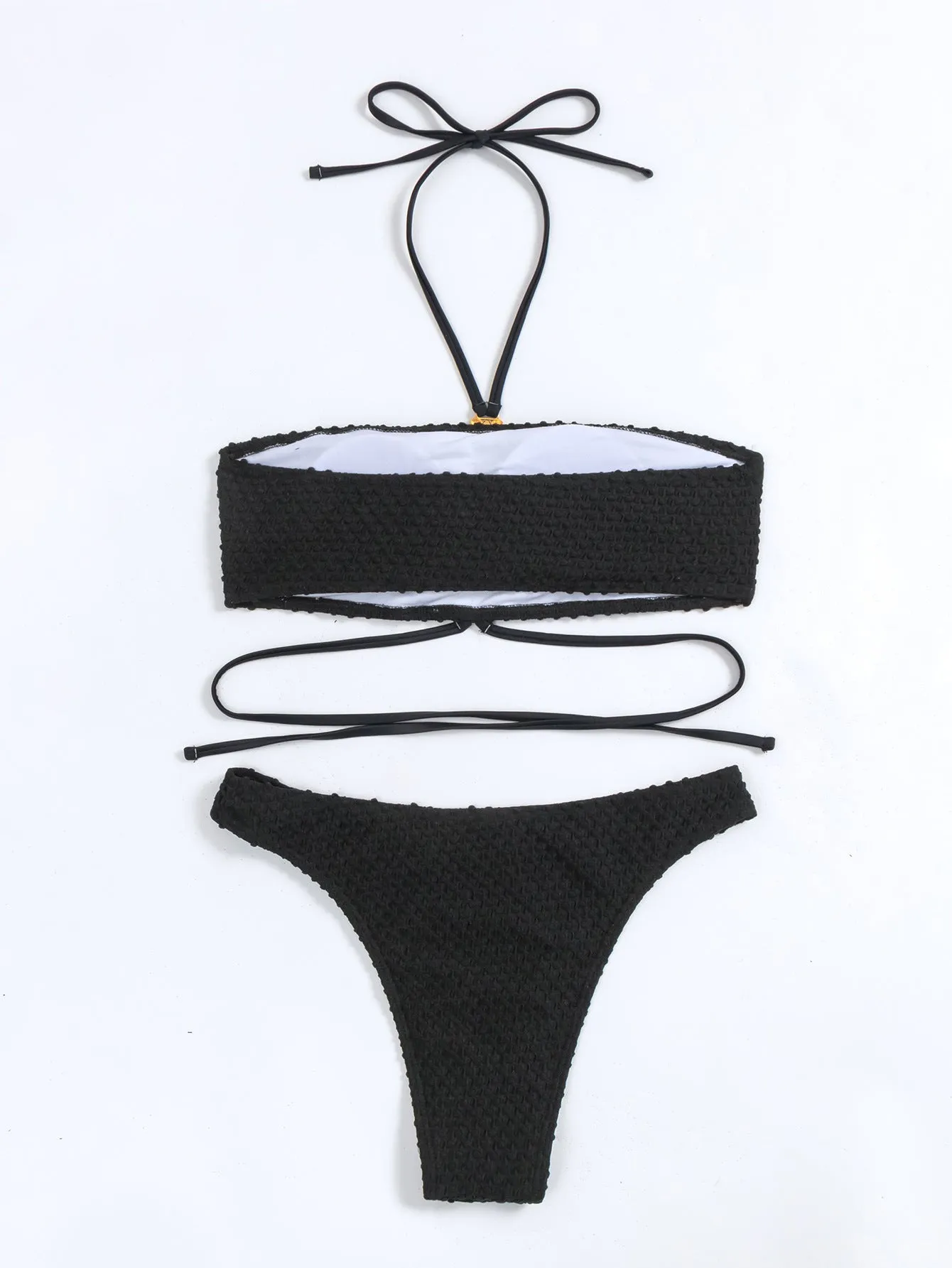 Color Diamond Chain Split Swimsuit