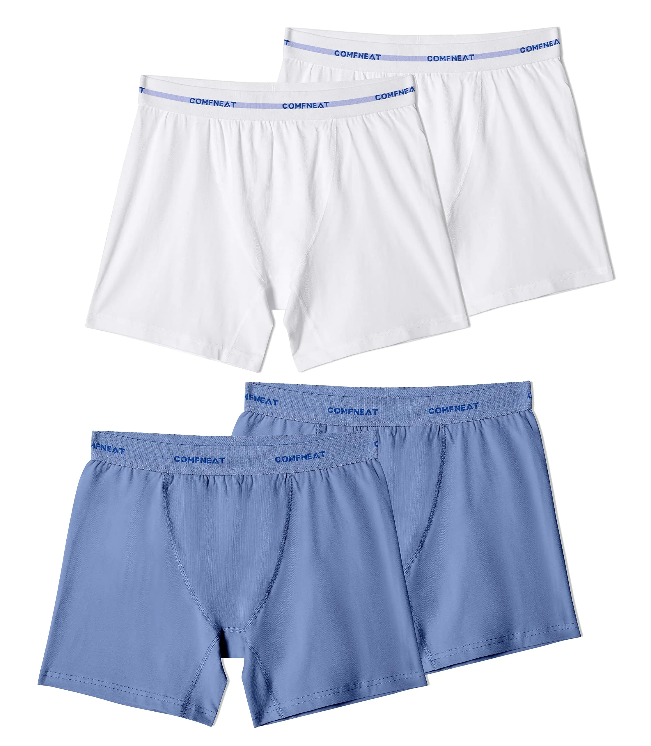 Comfneat Women's 4-Pack Boyshorts Cotton Spandex Boxer Briefs Stretchy Underwear