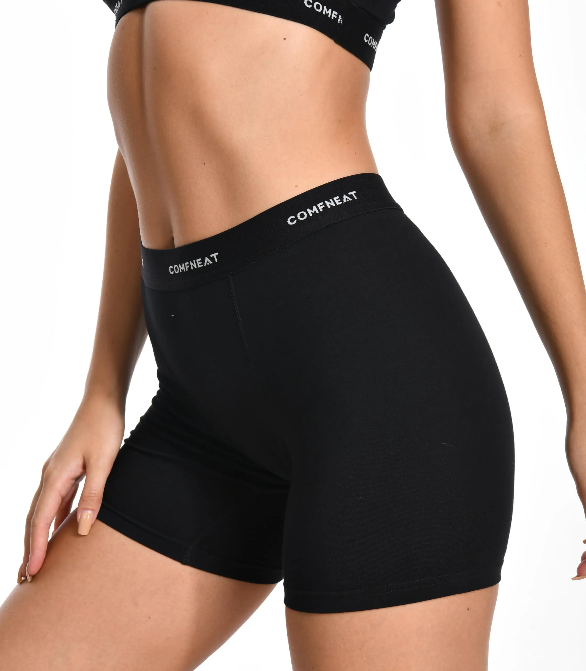 Comfneat Women's 4-Pack Boyshorts Cotton Spandex Boxer Briefs Stretchy Underwear