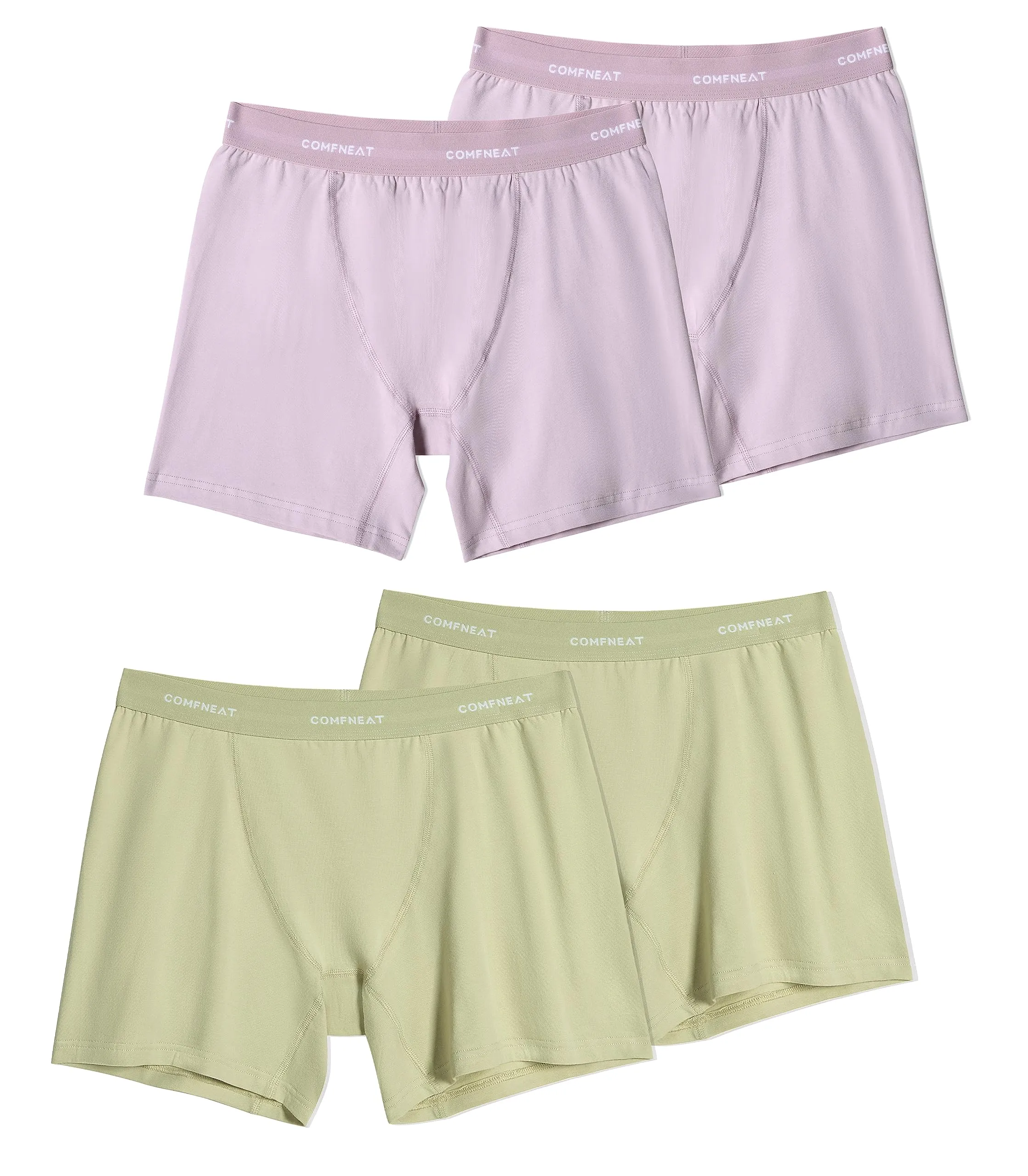 Comfneat Women's 4-Pack Boyshorts Cotton Spandex Boxer Briefs Stretchy Underwear