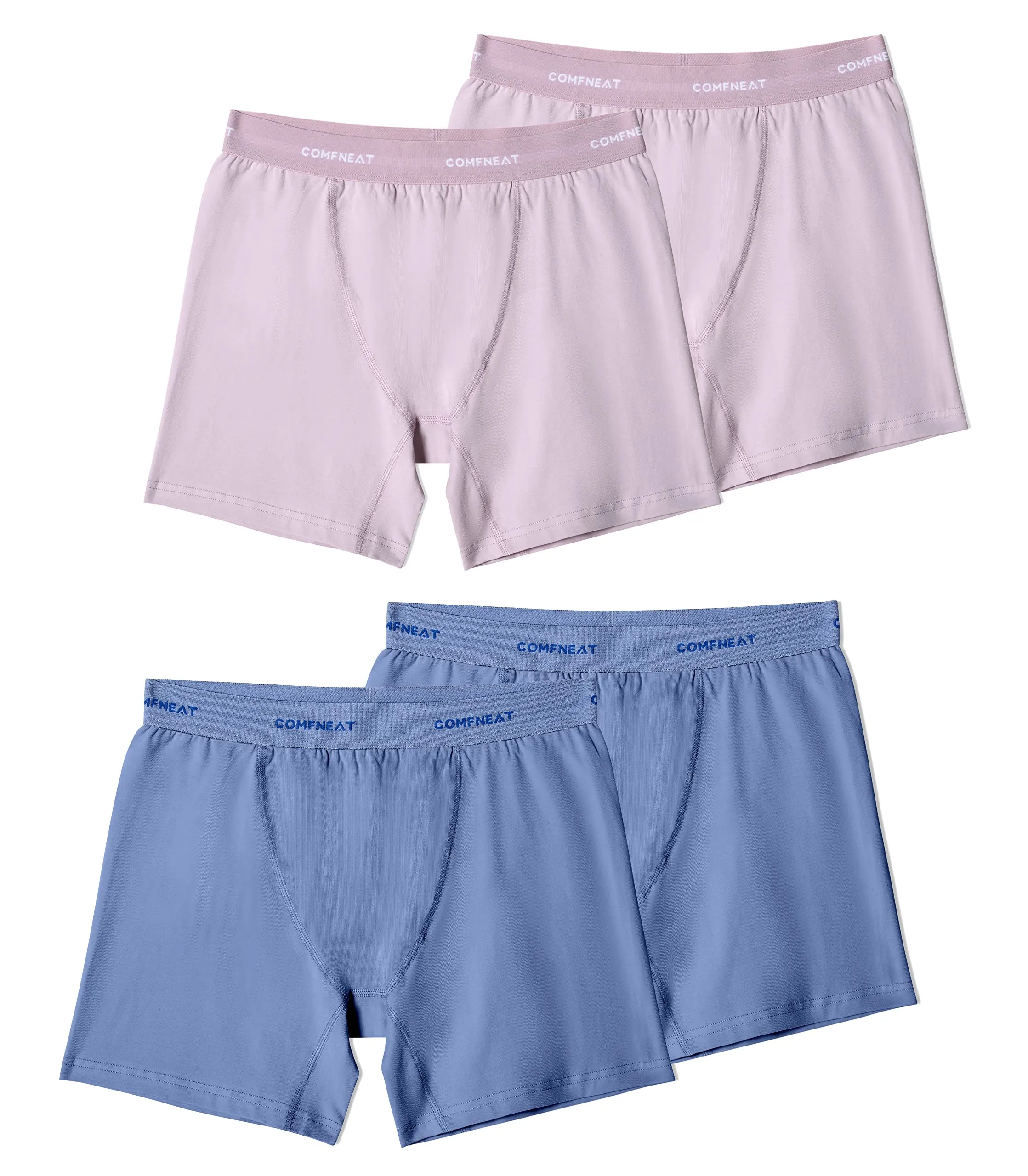 Comfneat Women's 4-Pack Boyshorts Cotton Spandex Boxer Briefs Stretchy Underwear