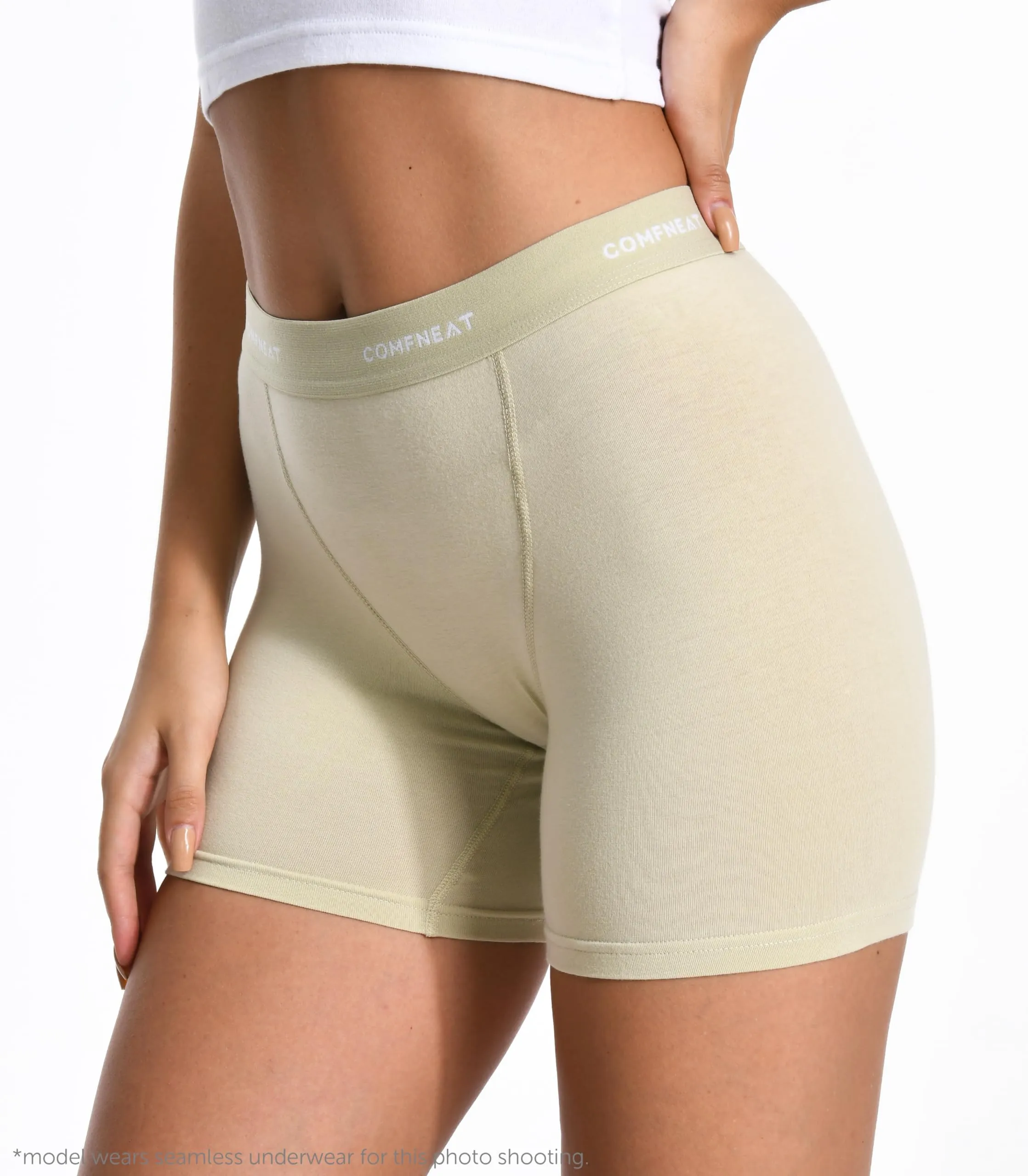Comfneat Women's 4-Pack Boyshorts Cotton Spandex Boxer Briefs Stretchy Underwear