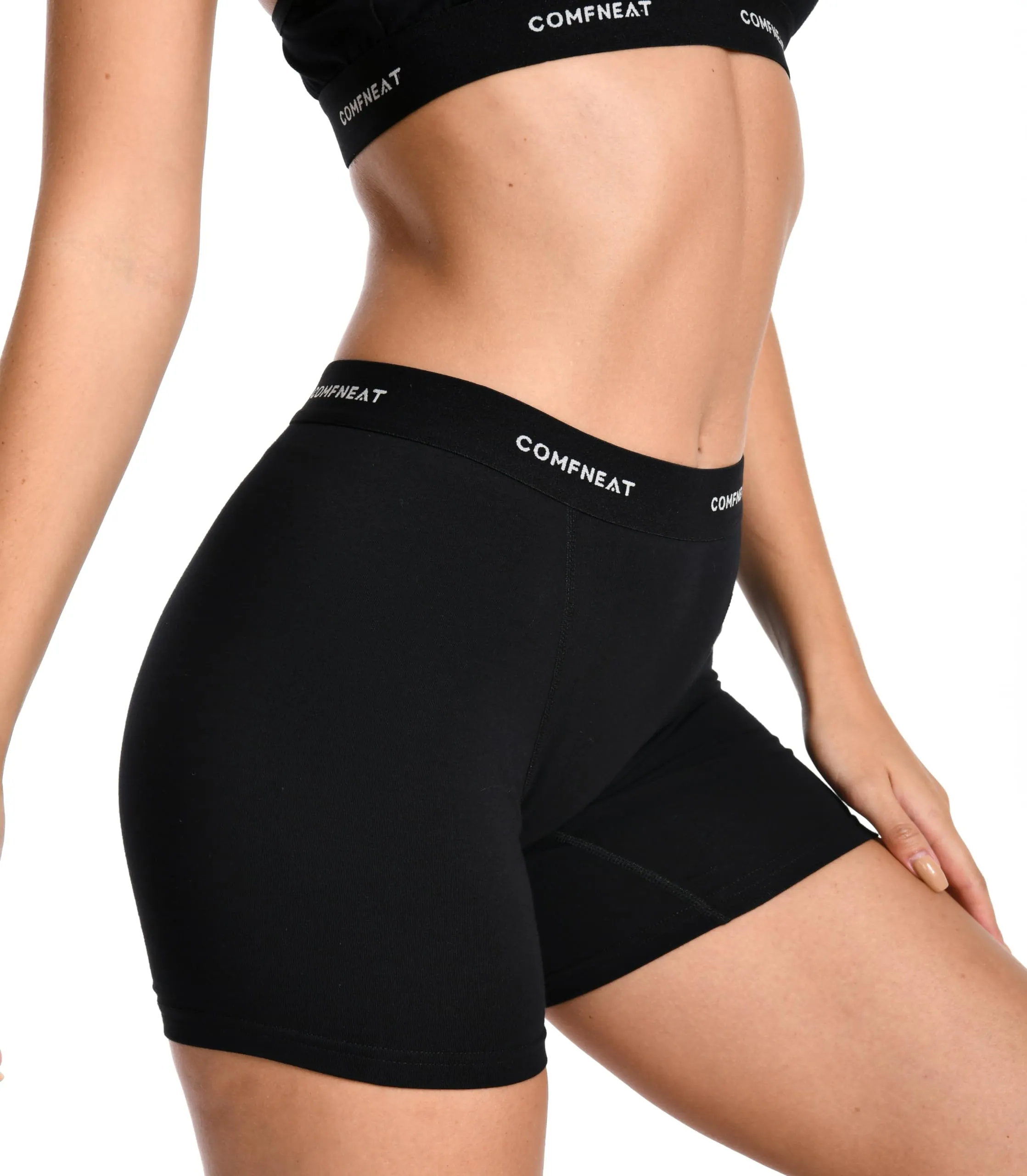 Comfneat Women's 4-Pack Boyshorts Cotton Spandex Boxer Briefs Stretchy Underwear