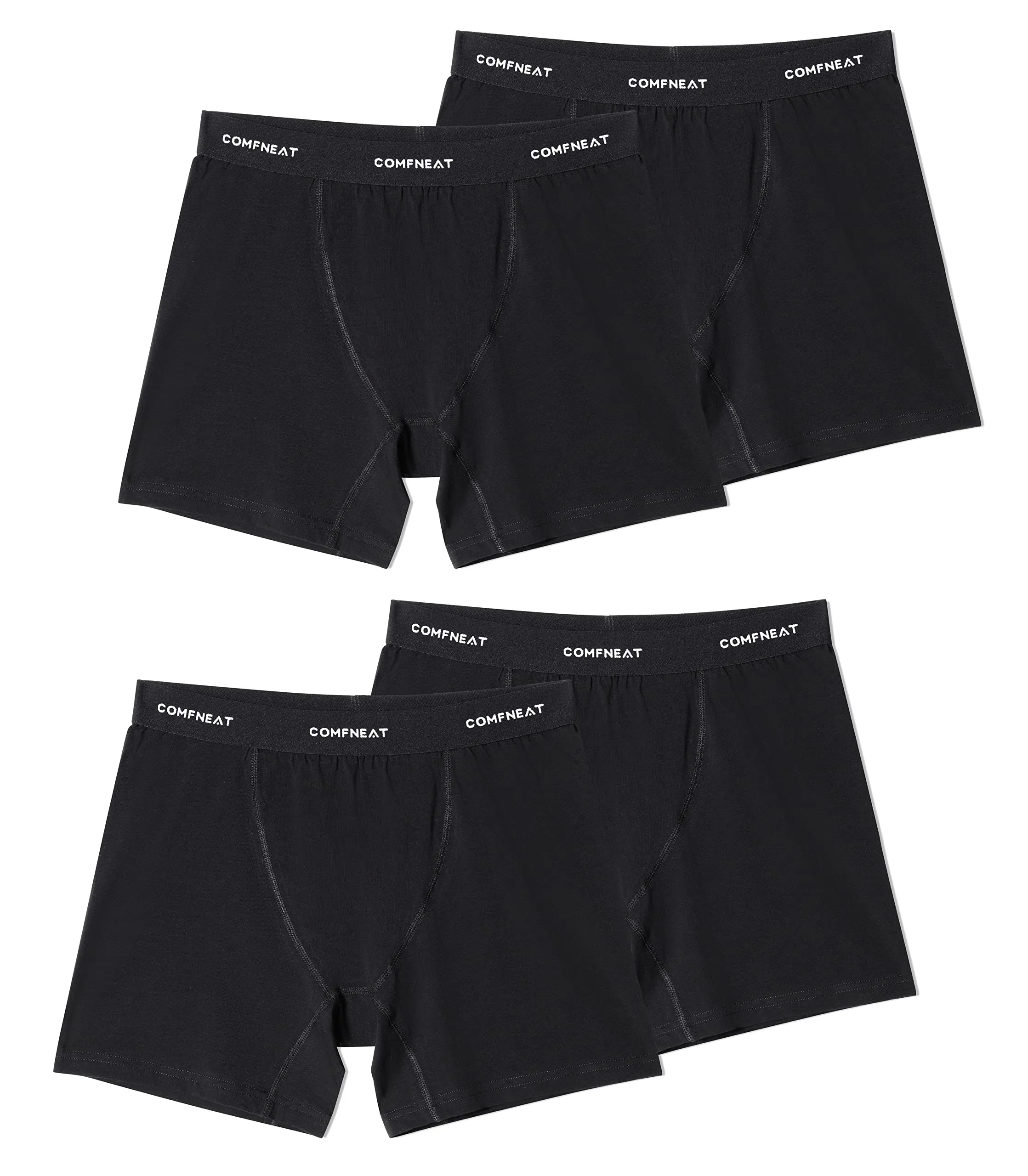 Comfneat Women's 4-Pack Boyshorts Cotton Spandex Boxer Briefs Stretchy Underwear